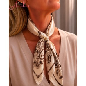 Dames sjaal korte hals sjaaltjes 540 barok bruin beige 
